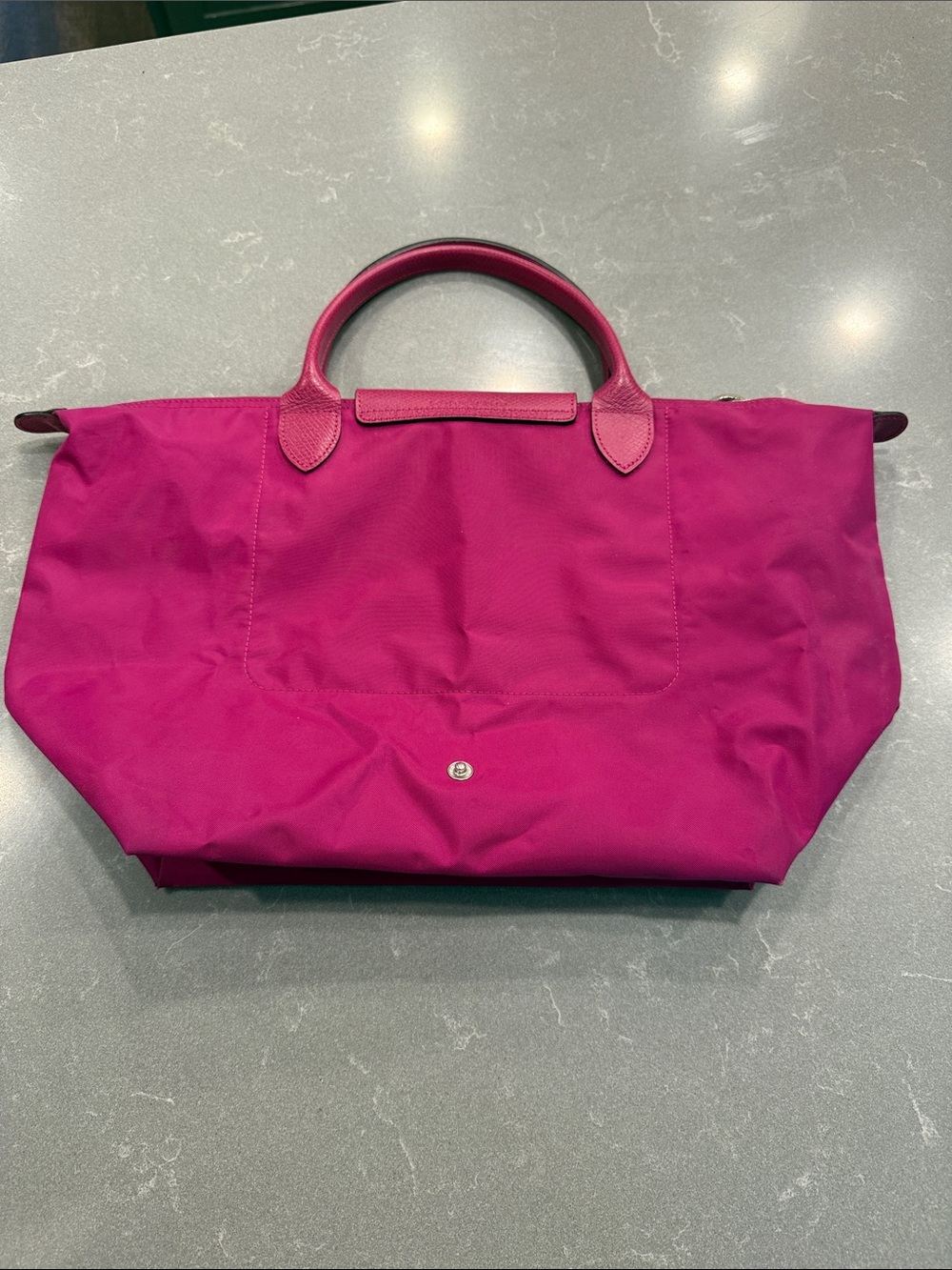 Longchamp Tote in Bright Fuchsia with Black Logo - Picture 3 of 11